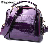 Weiyinxing YIDE 2023 New Arrival Shell Women Handbags Stone Pattern Ladies Shoulder Bag Patent Leather Female Girl Luxury Crossbody Bag