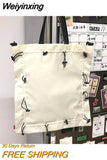 Weiyinxing Ladies Drawstring Large Capacity Shoulder Messenger Bag Waterproof Solid Color Crossbody Bags Shopping Folding Casual New