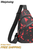 Weiyinxing Men Casual Multifunction Shoulder Bag Travel Crossbody Bag on Shoulder Sling Bag Pack Messenger Pack Chest Bag for Male
