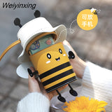 Weiyinxing diy material bag homemade bucket bag cute little bee one-shoulder diagonal bag hand-woven bag women bag wallet purse