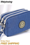 Weiyinxing Zipper Wallet, Women's Casual Waterproof Clutch Bag Versatile Nylon Phone Bag with Wristlet