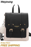 Weiyinxing Women Backpack Female High Quality Leather Small Book School Bags for Teenage Girls Sac A Dos Travel Rucksack Mochilas