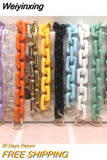Weiyinxing thick chains colorful big strap candy acrylic chain for women bags big handle shoulder crossbody straps bag decoration
