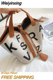 Weiyinxing Printed Canvas Handbag For Women Famous Brand Tote Bag 2023 Casual New Lady Designer Handbags And Purses Women Bucket Bag