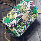 Weiyinxing New Women Bags Summer Graffiti Ladies Designer Handbags High Quality Chain Mini Bag Women Messenger Bags For Women Clutch