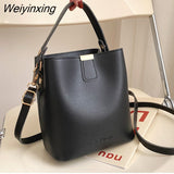 Weiyinxing Fashion Small Bag Female 2023 New Trendy Korean Simple Solid Color Fashion Messenger One Shoulder Portable Bucket Bag