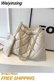 Weiyinxing Lattice Tote Shouler Bags for Women Handbags Purses 2023 New Vintage Ladies Padded Bags Luxury Brand Designer Big Capacity