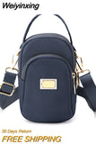 Weiyinxing Women Leisure Mobile Phone Shape Nylon Shoulder Bag Travel Luxury Handbag Zipper Multiple Pocket Female Trend Mini Crossbody Bag