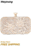 Weiyinxing Wedding Clutch Purse Luxury Women Handbag Design Party Shoulder Bag Flower Hollow Out Pattern Ladies Evening Night Bag