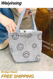 Weiyinxing Retro Women Small Tote Shoulder Bags Student Girls Lunch Bento Bag Hand Carry Shopper Bag Female Clutch Purse Handbags