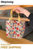 Weiyinxing Retro Women Small Tote Shoulder Bags Student Girls Lunch Bento Bag Hand Carry Shopper Bag Female Clutch Purse Handbags