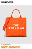 Weiyinxing Casual Canvas Large Capacity Tote Bag Women Handbags Designer Letters Shoulder Crossbody Bags Luxury Big Shopper Bag Purse