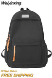 Weiyinxing Large Waterproof Nylon Women Backpack Men Travel Bag Backpacks Schoolbag for Teenage Girls Boys Solid Color Bookbag Mochila
