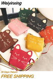 Weiyinxing Baby Cat Mini Crossbody Bag Frosted Leather Children's Coin Purse Fashion Girls Princess Accessories Shoulder Bags Wallet