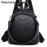 Weiyinxing quality leather backpack women large capacity travel backpack fashion school bags for teenage girls shoulder bags mochila