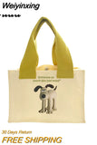 Weiyinxing Lunch Bag for Women Funny Cute Dog Cartoon Bentobreakfast Food Box Student All-match Tote Bag Portable Picnic Travel