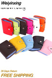 Weiyinxing Women PU Bank Card Holder Candy Color Card Wallet multiple Card Slots Wallet Credit Bussiness Card Holder Large-capacity Purse