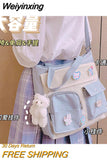 Weiyinxing Japanese canvas bag female 2023 new student versatile large capacity Harajuku Ulzzang Single Shoulder Messenger Bag