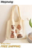 Weiyinxing Canvas Bag Female One-shoulder Student Large-capacity Literary and Artistic Portable Canvas Bag 2023 New Korean Style