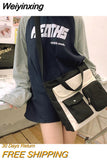 Weiyinxing Japanese canvas bag female 2023 new student versatile large capacity Harajuku Ulzzang Single Shoulder Messenger Bag