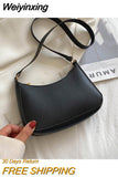 Weiyinxing Women's Fashion Handbags Retro Solid Color PU Leather Shoulder Underarm Bag Casual Women Hobos Handbags