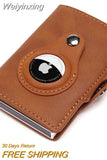 Weiyinxing Men's Wallet New Metal Aluminum Box Case Rfid Anti-theft Swipe Credit Card Holder Genuine Leather Short Zipper Coin Purse