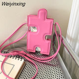 Weiyinxing Mini Mobile Phone Bag Summer Candy Colors Women's Bag 2023 Trend Crossbody Bag Hollow Out Puzzle Shape Lady Shoulder Bag