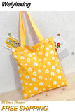 Weiyinxing Daisy Flower Women Nylon Shoulder Bags Female All-match Shopping Bag Casual Tote Student Girls Daily Books Handbags