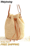Weiyinxing Rattan Women Shoulder Bags Wicker Woven Large Capacity Tote Tassel Crossbody Bag 2023 Summer Beach Big Purses Travel Bag