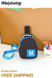Weiyinxing Sport Children's Chest Shoulder Bags Letter Prints Boys Kids Small Crossbody Bag Nylon Cloth Girls Coin Purse Handbags