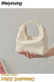 Weiyinxing Handle Women Small Clutch Handbags Fashion Chain Female Shoulder Messenger Bag Solid Color Ladies Hobos Tote Purse Bag