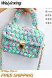 Weiyinxing Rope Woven Women Handbags Designer Knitting Chains Shoulder Crossbody Bag Casual Lady Hand Bags Small Flap Purses 2023