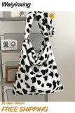 Weiyinxing Design Cow Pattern Women Tote Handbags Casual Large Capacity Ladies Shoulder Bag Simple Fashion Female Messenger Bags