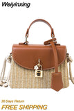 Weiyinxing Design Brand Tote Handbags Women's Rattan Straw Crossbody Bags Women Fashion Travel Shoulder Bag Female Hand Beach Bags