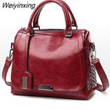 Weiyinxing Rivet Handbags PU Leather Women Bag Sequined Shoulder Bag Designer Women Leather Handbags Luxury Ladies HandBag