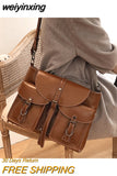 weiyinxing Multiple Pockets Bag PU Leather Crossbody Bags for Women 2023 Hit Trend Women's Branded Trending Side Bag Shoulder Handbag