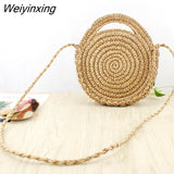 Weiyinxing Square Round Mulit Style Straw Bag Handbags Women Summer Rattan Bag Handmade Woven Beach Circle Bohemia Handbag New Fashion