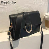 Weiyinxing new one-shoulder diagonal large-capacity leisure horseshoe buckle wide shoulder strap underarm bag