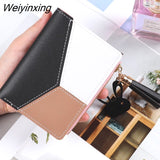 Weiyinxing Women Cute Pink Wallets Pocket Purse Card Holder Patchwork Wallet Lady Female Fashion Short Coin Burse Money Bag