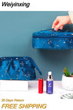 Weiyinxing New Fashionable Hot Stamping Starry Sky Toiletry Bag Women 2PCS In One Large-capacity Makeup Bag Cosmetic Organizer Bag