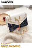 Weiyinxing Square Bag 2023 Fashion Shoulder Bags for Women Crossbody Daily Wild Chain Simple Leather Female Messenger Phone Wallet