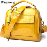 Weiyinxing YIDE 2023 New Arrival Shell Women Handbags Stone Pattern Ladies Shoulder Bag Patent Leather Female Girl Luxury Crossbody Bag