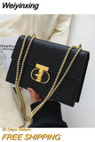 Weiyinxing New Luxury Designer Chain Shoulder Bags Summer Classic Fashion Crossbody Solid Color High Quality Leather Women Handbags