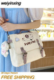 weiyinxing Women Simple Crossbody Bag Girls Cute Casual Satchel Shoulder Pouch Money Sweet Printed Canvas Diagonal Cross Schoolbag