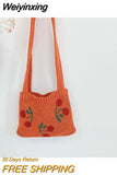 Weiyinxing Cherry Children Small Handbag Knitted Woolen Baby Girl Shoulder Bag Winter Vintage Boy Kids Mini Coin Purse Messenger Bags