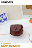 Weiyinxing Children's Coin Purse Handbags PU Leather Kids Small Square Messenger Bags Fashion Chains Girls Boys Saddle Shoulder Bag