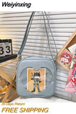 Weiyinxing Bag, Double Shoulder Messenger Bag Female New Student, Japanese PU Bar Bag 2023jk Bag Uniform Bag, Single Shoulder