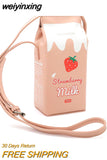 weiyinxing milk box women shoulder bags designer cute fruit print lady messenger crossbody bags harajuku female small purses 2023