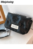 Weiyinxing Winter Fashion Womens Shoulder Bag Soft Purses and Handbags Luxury Designer Silver Solid Color Pillow Cloud Crossbody Bag
