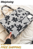 Weiyinxing Style Printing Fabric Big Soft Shoulder Bag for Women 2023 Spring Crossbody Bags New Fashion Trend Brand Office Handbags